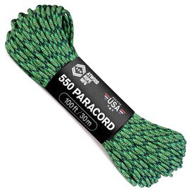 Atwood Rope MFG 550 - Cuerda de paracaídas de nailon de 100 pies con núcleo de 7 hebras para exteriores, equipo de supervivencia fabricado en Estados Unidos | Cordones, pulseras, envolturas de asa,