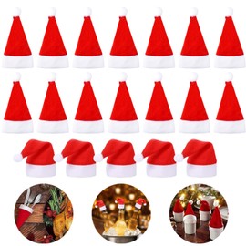 Huanmin Mini Christmas Hat, 30 Pieces Mini Christmas Cutlery Holder, for Table Decoration,