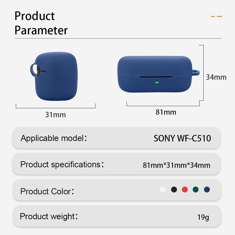 QWYJ Funda para Sony WFC510 Case Carcasa Protectora de Silicona,