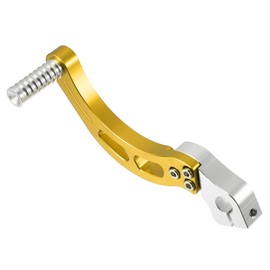 VekAuto Motorcycle Gear Shifter Lever, Pedal Shift Lever Arm Universal for Motorcycle 50cc-250cc Pit Dirt Bike for ATV Folding Aluminum Alloy Gold Tone