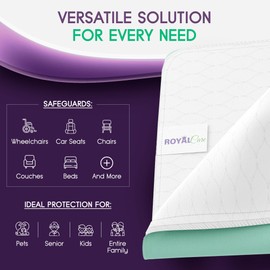 Incontinence Bed Pads - Big Size - Reusable Waterproof Underpad Chair, Sofa and Mattress Protectors - Highly Absorbent, Machine Washable - for Children, Pets and Seniors (36x72 (Pack of 1), Green)