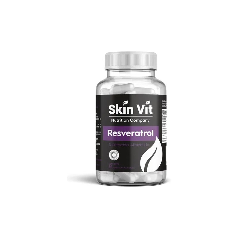 Resveratrol 550mg 60 Cápsulas Skin Vit Vegano Sin Gluten