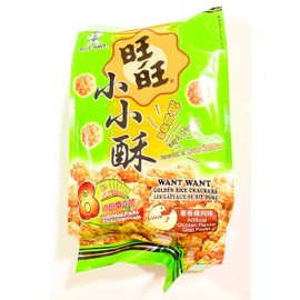 2 Pack Want Want Golden Rice Crackers (Artificial Chicken Flavour)160g Each 旺旺葱香雞肉味小小酥