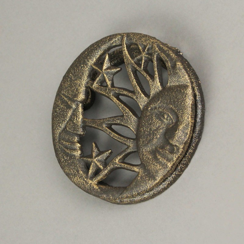 Bronze Cast Iron Decorative Sun Moon Stars Door Knocker Rustic