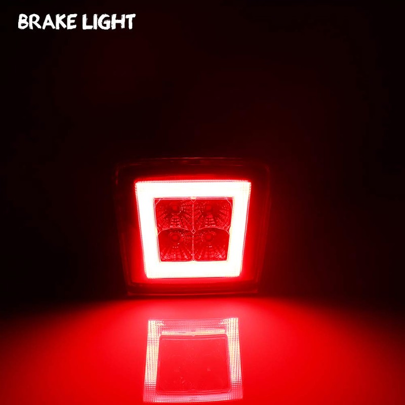GTINTHEBOX Red Lens Led Rear Fog Brake Light Kit for