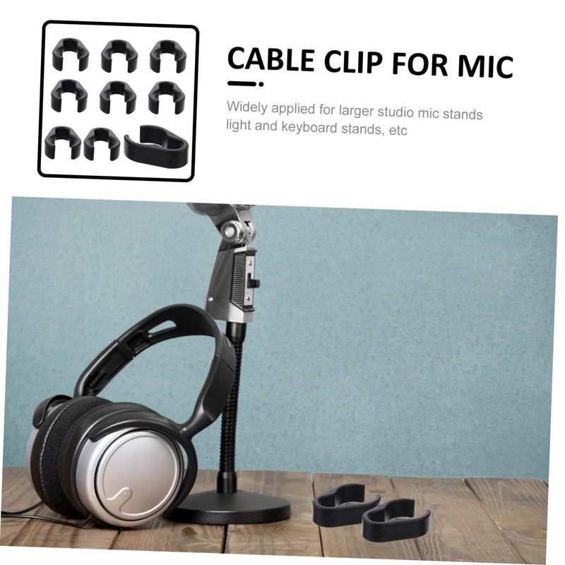 VINTORKY Microphone Holder, Pack of 10, Microphone Clip, Wire Cable