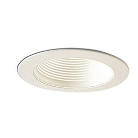 Nora Lighting NS-40P 4 Inch Stepped Baffle Trim With Phenolic White Ring Round White