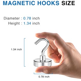 LOVIMAG Strong Magnetic Hooks Heavy Duty, 40lbs Magnet Hooks for Cruise Cabin, Strong Magnets for Hanging, Refrigerator, Locker Accessories, Cruise Ship Essentials Must Haves, Kitchen, Office- 4 Pcs