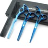 5.5 Inches Hair Cutting Scissors Set with Razor Combs Lether