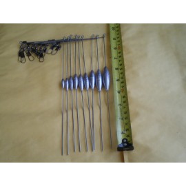 HOME MADE 7 PCS BOTTOM BOUNCER SINKER 5/8 OZ. W/S.STEEL WIRE .051X9-1/2" LEG X 3-1/2" ARM