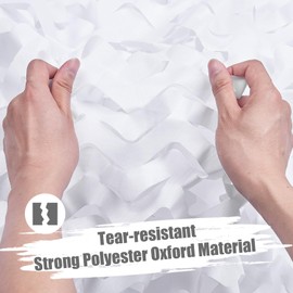 iunio Camo Netting Camouflage Netting, Camo Net Bulk Roll Camouflage Mesh Nets for Hunting Blind Deer Stand Military Party Decorations Sunshade Camping Shooting (6.5ftx4.9ft, White)