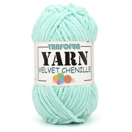 Velvet Chenille Yarn for Crocheting,Aqua Green Fluffy Velvet Plush Yarn Thick Soft Chunky Chenille Yarn Baby Blanket Yarn for Crocheting Knitting Amigurumi Beginners 50g(Aqua Green