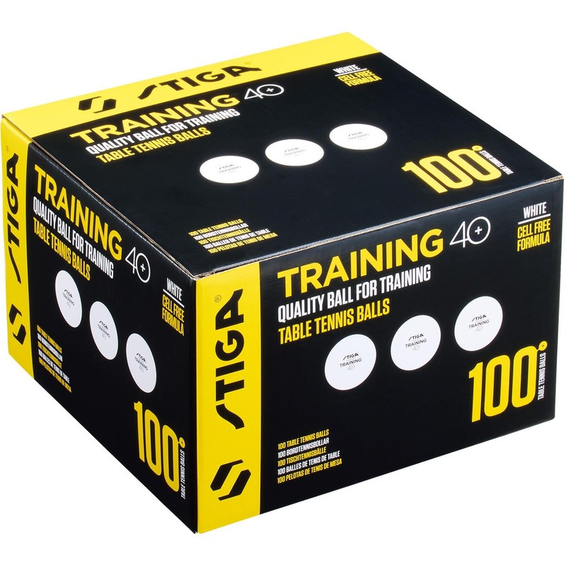 STIGA 111027101J Table Tennis Training Balls, 40+ 100 Balls, White