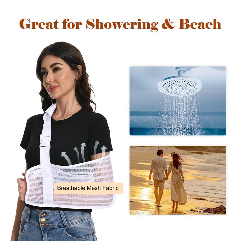 Ledhlth Mesh Breathable Arm Sling for Women/Men& Adults - Adjustable