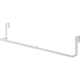Yamazaki 7420 Washbasin Hanging Extendable Bath Mat & Towel Hanger, White, Approx. W 11.8 - 21.9 x D 3.0 x H 3.5 inches (30 - 53 x 7.5 x 9 cm), Tower - Simply Hang on Drawer Door, Easy Installation