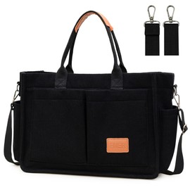 Tokeya Corduroy Handbag Women's Large Shoulder Bag Women's Tote Bag with Multiple Pocket Compartments, Corduroy Shopper Bag, Women's Crossbody Bag, Women's Shoulder Bag for Work, Office, Travel,