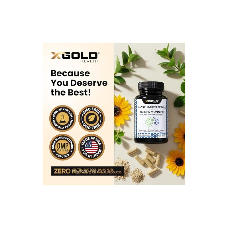 X Gold Health Fosfatidilserina Bacopa 120 Cápsulas - Memoria -