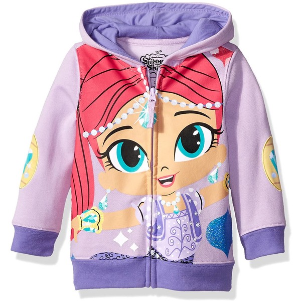 Shimmer and Shine Little Girls' Toddler Character Hoodie, Lilac/Soft Violet, 3T