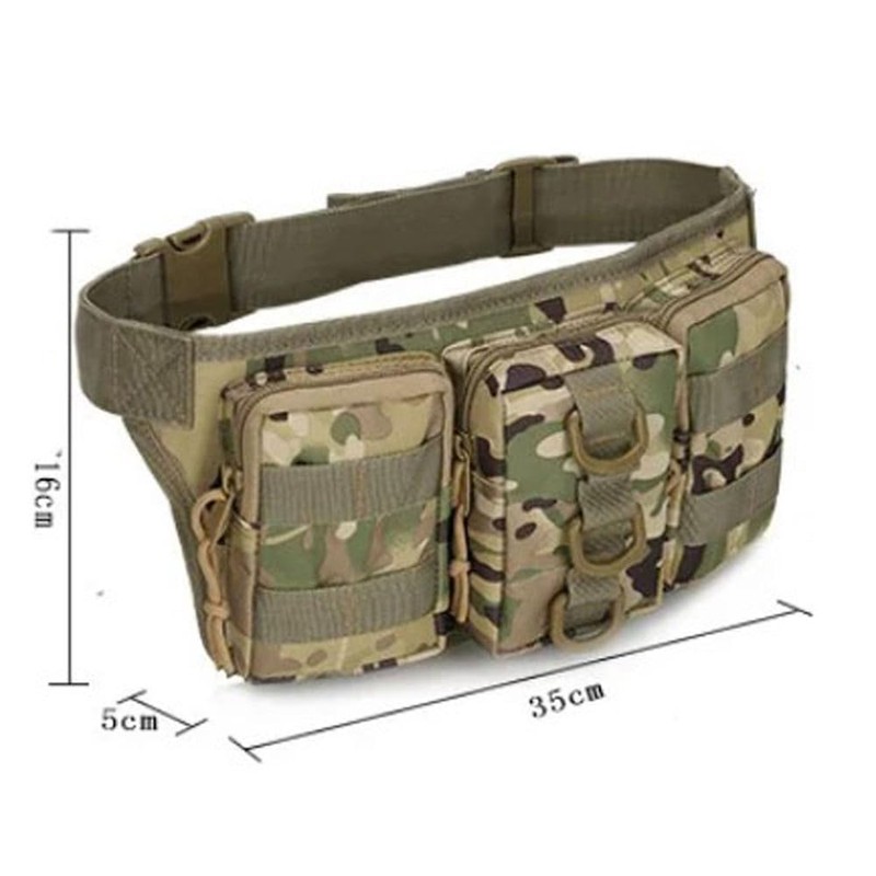 Multicam Camo Tactical Waist Pack with MOLLE Pouches Bum Bag