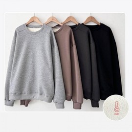 Women's Fleece-Lined Detailed Oversized Sweatshirt for a Flattering Fit Diagonal Black/Size 1