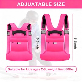 HipierFx Ski and Snowboard Harness Trainer Backpack for Kids Beginners Speed Control Ski Straps (Pink Lightweight)
