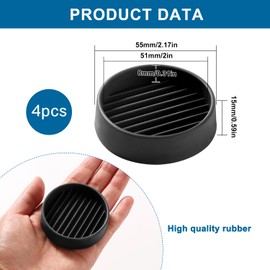 VooGenzek 4 PCS 2”/5.1cm Round Non Slip Furniture Pads, Bed Stoppers Rubber Furniture Feet, Furniture Coasters for Hardwood Floors, for Bed Cabinet Sofa Chair Table Piano, Black