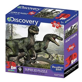 Prime 3D 0670889109356 3D Effect 150 Piece Puzzle-Velociraptor, Multi-Coloured