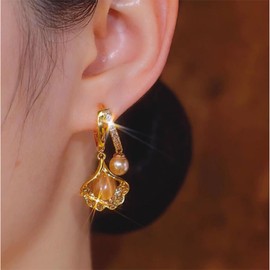 Pearl Earrings for Women Trendy Gold Pearl Hoop Earrings Double Pearl Earrings Silver Pearl Drop Earrings Big Pearl Stud Earrings Wedding Prom Party Elegant Jewelry Gifts