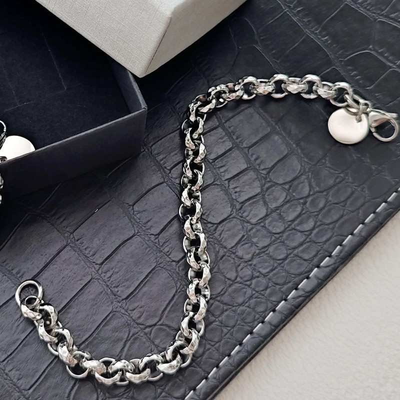 ULLMYYL Unisex Stainless Titanium Steel Chain Bracelet for Men Women
