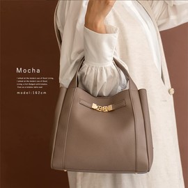 VITAFELICE inb-10031p Women's 3 Space 2-Way Handbag, brown (mocha)