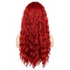 Long Red Curly Wavy Wig for Women Natural Fluffy Synthetic
