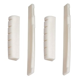 PREMJCROY 4 Pieces Acoustic Guitar Bridge Saddle Nut Replacement White Guitar Bone Bridge Acoustic Guitar Bone Nut Guitar Bridge Saddle for String Acoustic Guitar and Folk