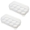 Operitacx 2Pcs Egg Storage Container Egg Holder for Refrigerator for