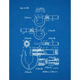 Micrometer Caliper Patent Print Blueprint (24" x 36") M15096