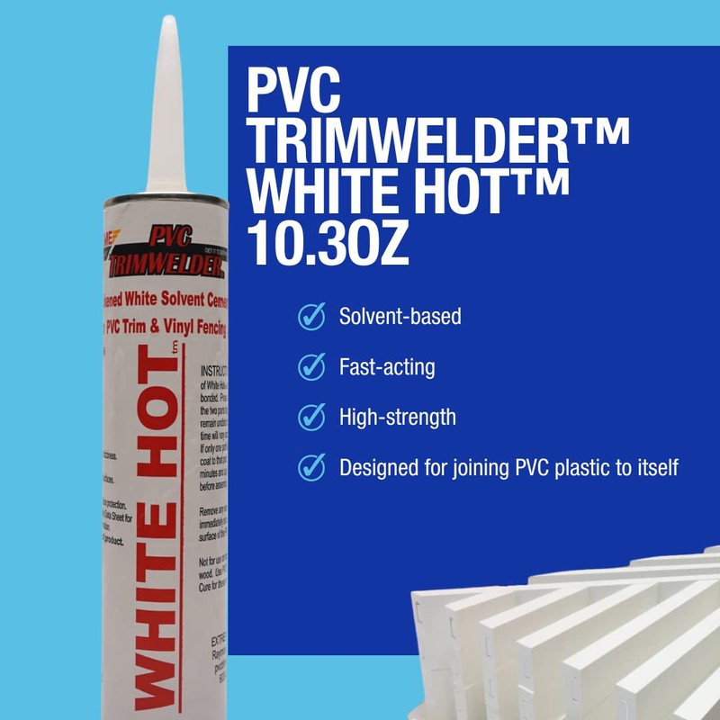 PVC TrimWelder White Hot 10.3 oz Cartridge, Bright White with
