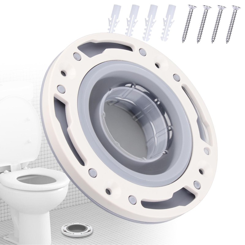 Toilet Flange Silicone and ABS Gray Universal Toilet Flange Replacement