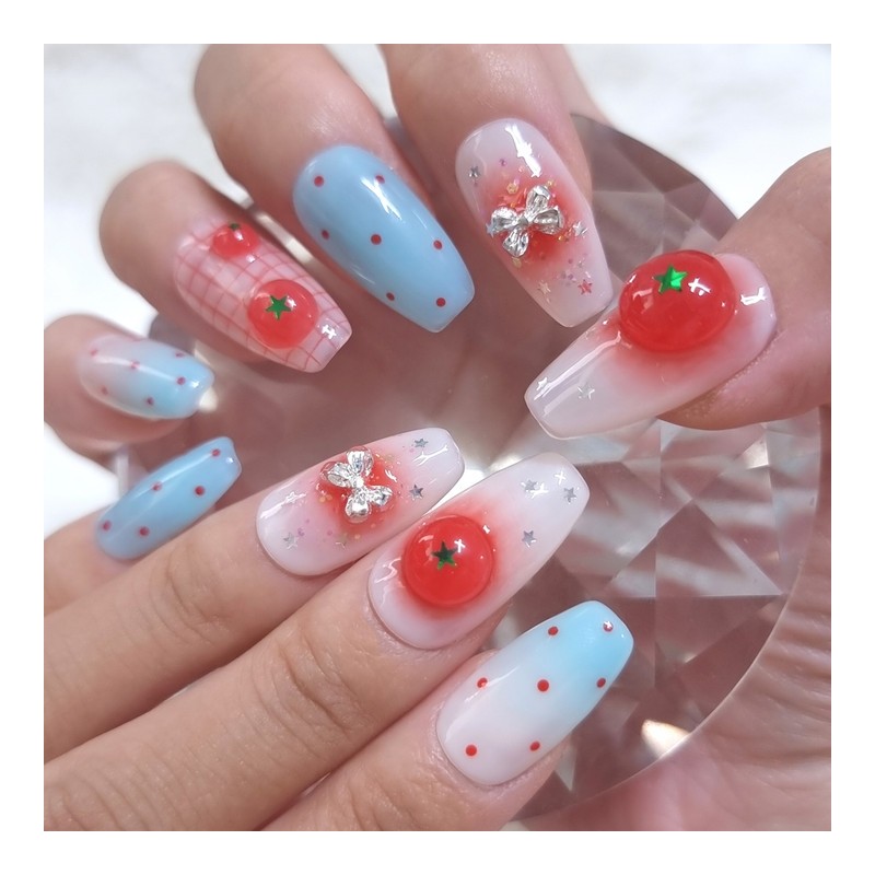 Tomato's daily handmade nail tip - short oval / 토마토의