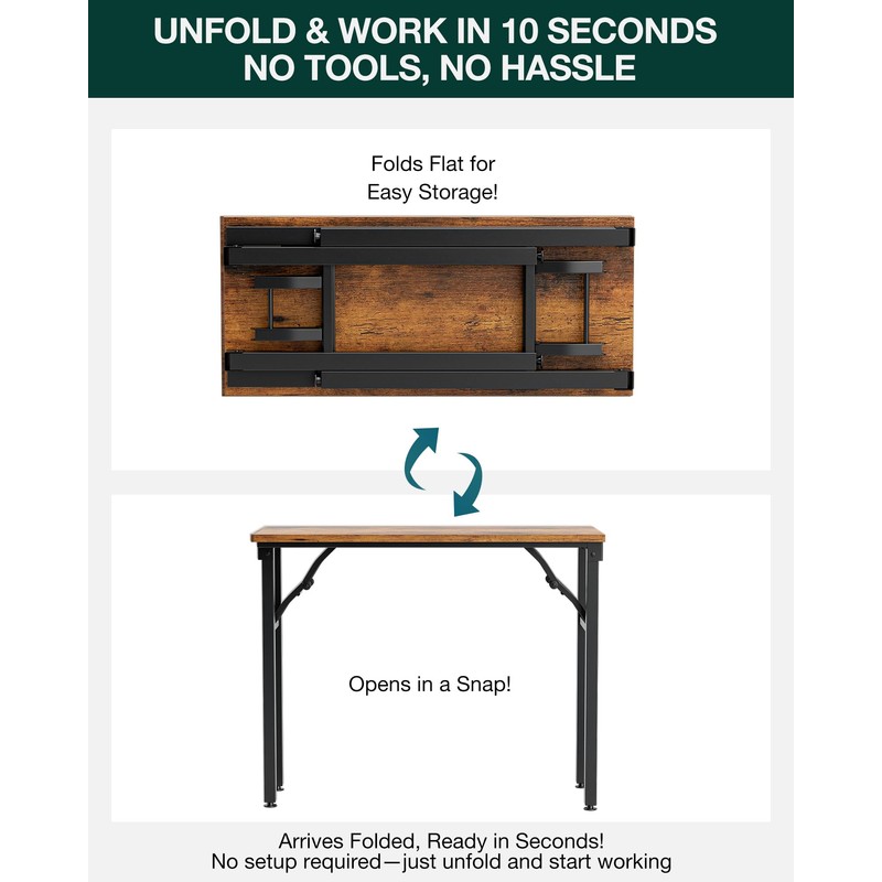 Frylr Small Folding Computer Desk – Portable 35.8 Inch Foldable
