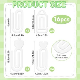 XXAptube 16 Pcs Sublimation Blanks Paper Clips, Acrylic Sublimation Paperclips Jumbo Blank Heat Transfer Paper Clips for DIY Crafts, Gifts, Home, Office, School Use