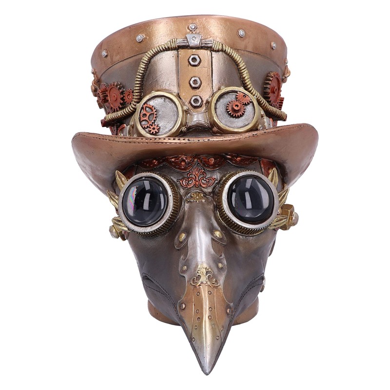 Nemesis Now Steampunk Beaky Automaton Apothecary Plague Doctor Bust Figurine,