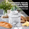 Flexzion Marble Butter Crock with Lid - Ceramic French Butter