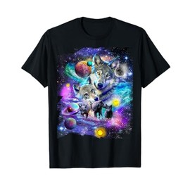 Cosmic Space Wolf, Wolves Family Howling, Galactic Howl T-Shirt