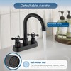 Cinwiny Matte Black 4 Inch centerset Bathroom Faucet Double Cross
