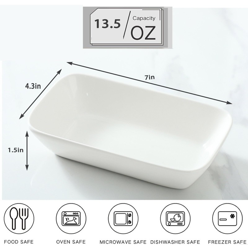 XINLTC 13.5oz Ceramic Small Baking Dish 4 Pack, 7 ×
