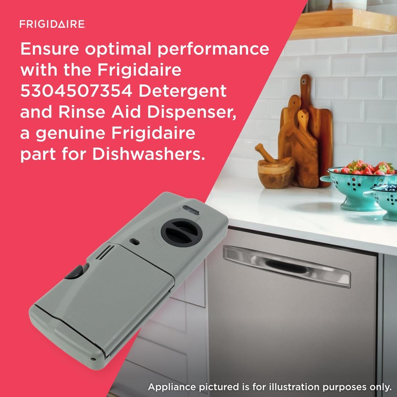Frigidaire 5304507354 Detergent and Rinse Aid Dispenser for Dishwashers, Gray