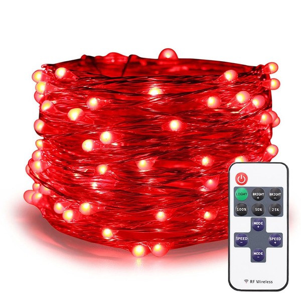 ER CHEN Red Fairy Lights Plug in, 66ft 200 LED