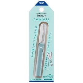 Plus Scissors Portable Fit Cut Curved Twiggy Capless No Hassle Safe Carry Ice Blue SC-110P 36-687