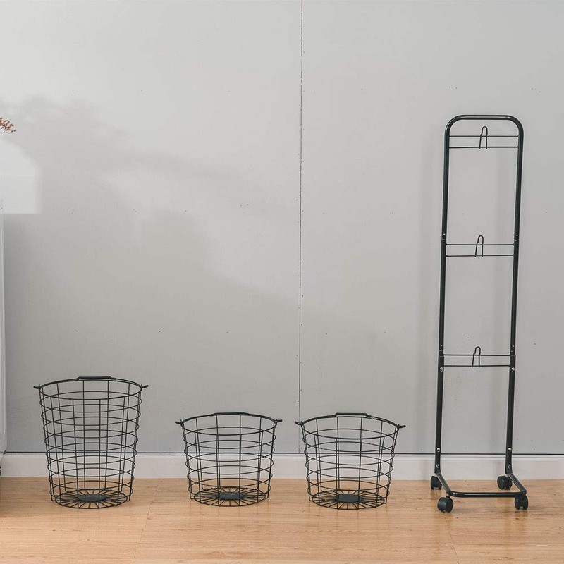 Farios 3 Tier Rolling Laundry Hamper with 3 Removable Wire