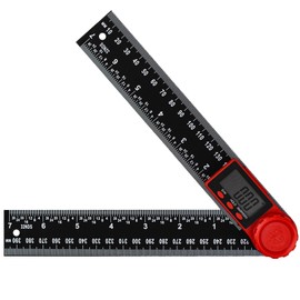 1 x Angle Gauge, 400 mm Digital Protractor, 360° Rotating Protractor Digital with Display Size and Screen Hold, for DIY, Woodworking, Construction, Measurement, Black