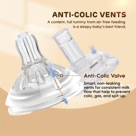 AIWIBI Anti-Colic Baby Bottle, 9 oz, Weighted Straw Baby Bottle with Straw Spill Proof, Breakproof Tritan Sippy Cups with Handle, Suitable for Babies 6+ Months, 1 Cup with 2 Nipples (2 pk)